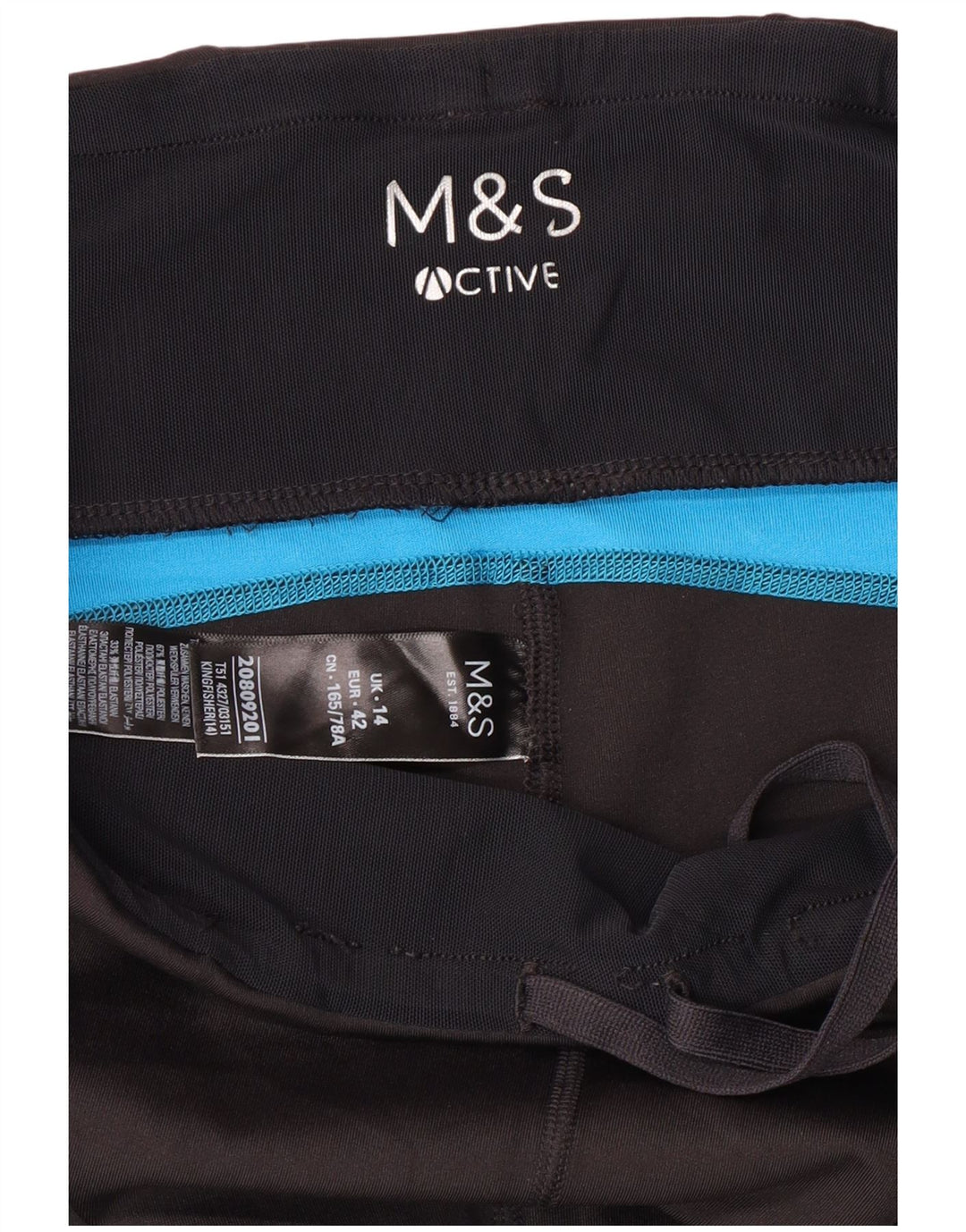 Marks & Spencer Γυναικεία κολάν UK 14 Medium Black Colourblock Polyester