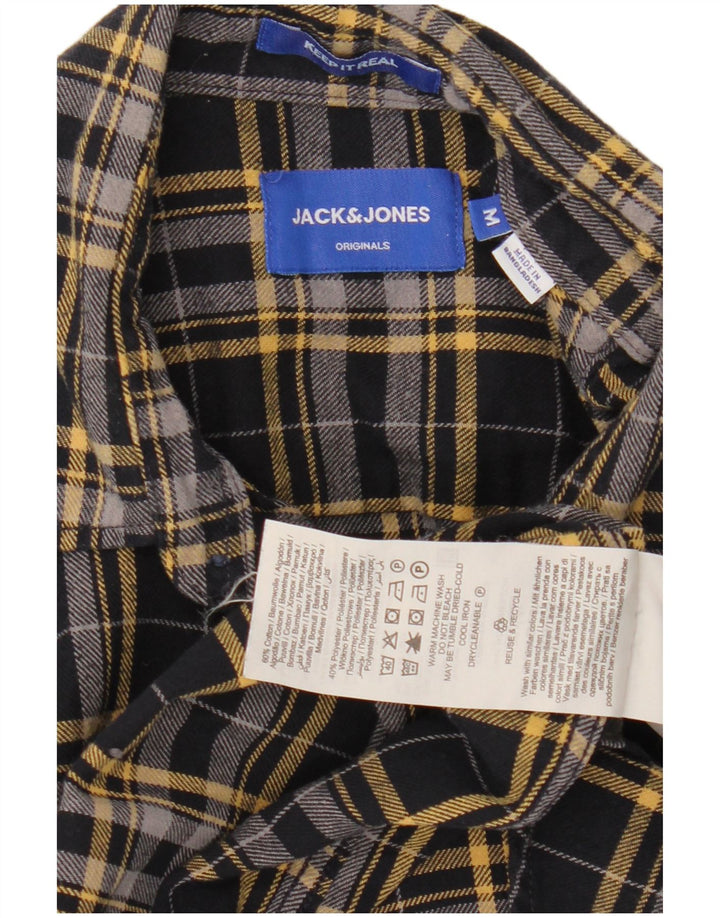 Ανδρικό φανελένιο πουκάμισο Jack & Jones, μεσαίο μαύρο βαμβακερό