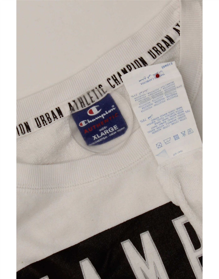 Ανδρικό γραφικό φούτερ Champion Jumper XL Λευκό βαμβακερό