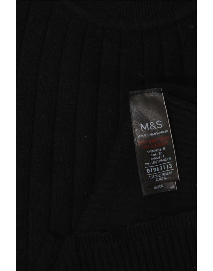 Marks & Spencer Γυναικείο πουλόβερ με λαιμόκοψη UK 8 Small μαύρο
