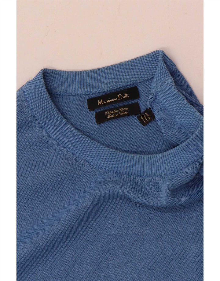 Massimo Dutti Ανδρικό πουλόβερ με λαιμόκοψη, μεσαίο βαμβακερό