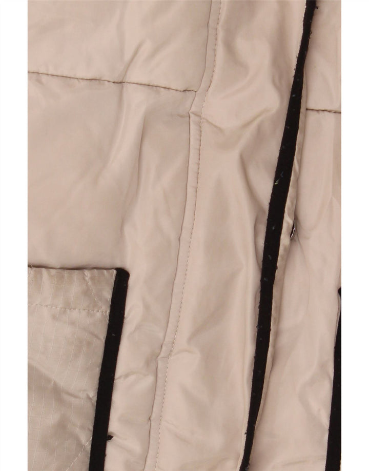 Ted Baker Girls Graphic Hooded Podded Coat 9-10 Years Beige Polyester
