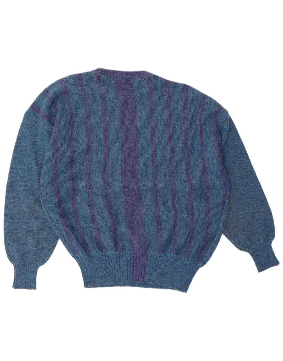 Ανδρικό πουλόβερ με λαιμόκοψη GIANNI VERSACE Μεγάλο μπλε ριγέ κλασικό