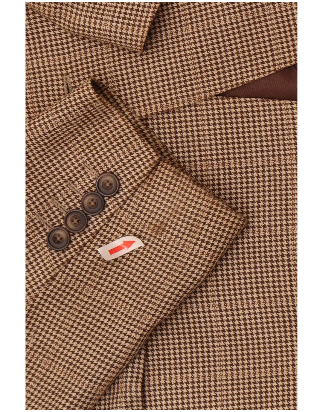 Aquascutum Ανδρικό σακάκι σακάκι με 2 κουμπιά UK 42 XL Καφέ μαλλί Houndstooth