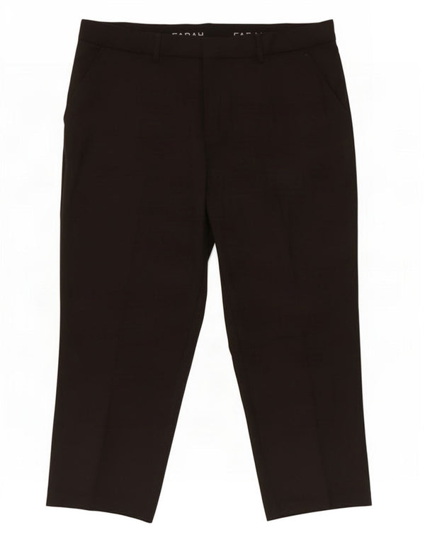 Farah Mens Straight Suit Trousers W40 L27 Black Polyester