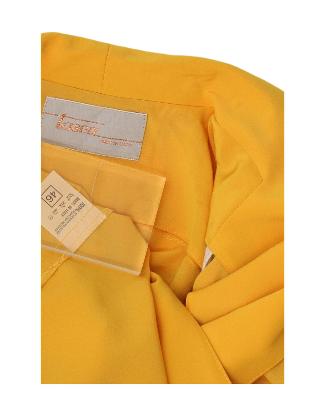 VINTAGE Womens Open Blazer Jacket IT 46 Large Yellow Polyester Vintage Vintage and Second-Hand Vintage from Messina Hembry 