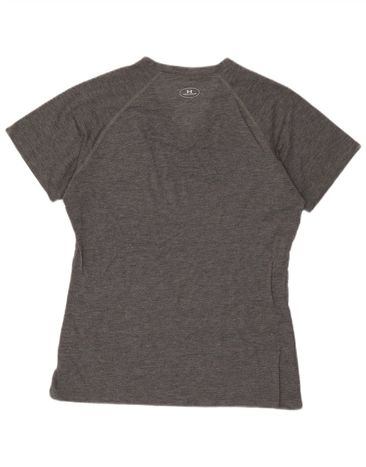 Γυναικείο T-Shirt UNDER Armour Top UK 12 Medium Grey Polyester