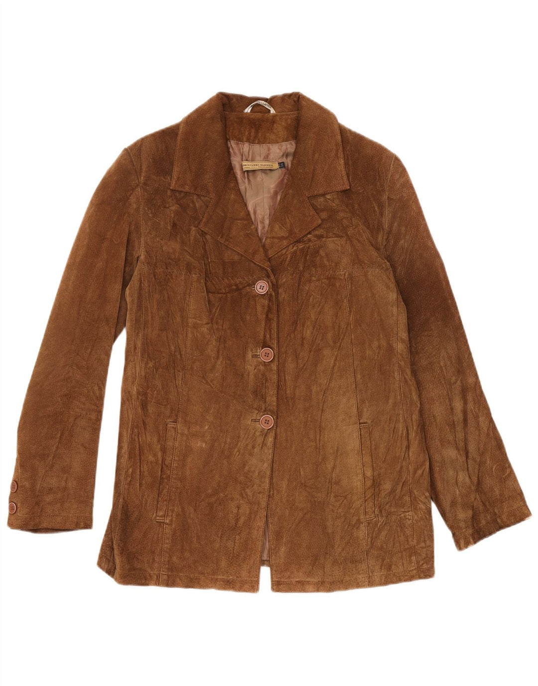 Privilegi Γυναικείο Suede Blazer Jacket IT 44 Medium Brown Leather