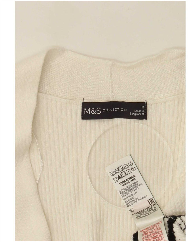Marks & Spencer Γυναικείο πουλόβερ Longline Cardigan UK 14 Medium Off White