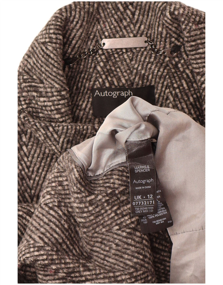 Γυναικείο Πανωφόρι Marks & Spencer Autograph UK 12 Medium Grey Ψαροκόκκαλο