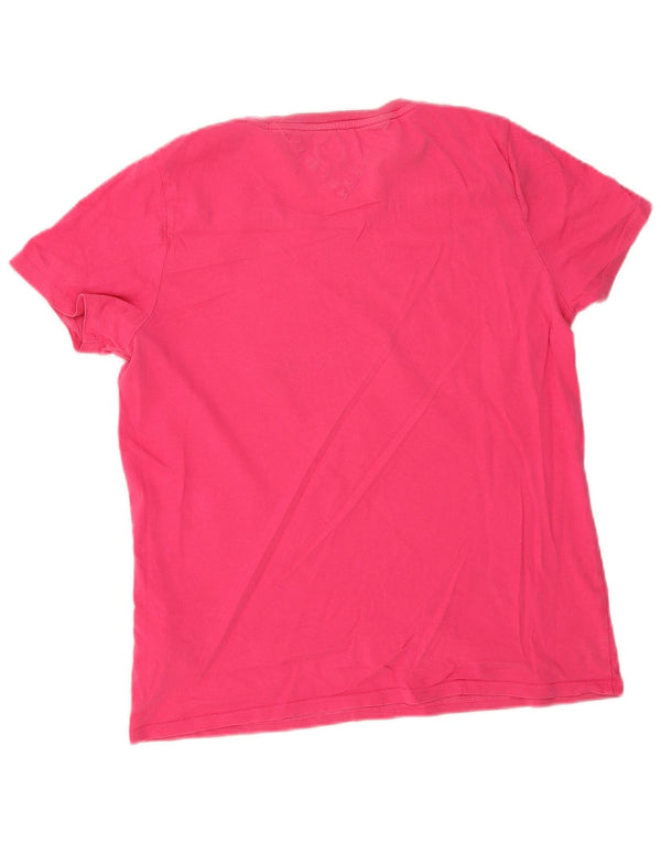 Γυναικείο γραφικό μπλουζάκι Tommy Hilfiger Top UK 16 μεγάλο ροζ βαμβακερό