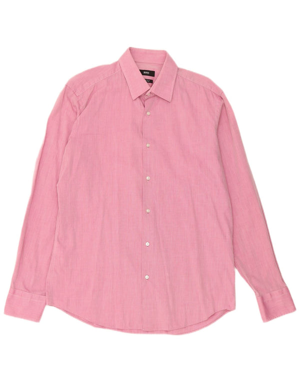 Ανδρικό πουκάμισο Hugo Boss Regular Fit Size 40 15 1/2 Medium Pink Cotton