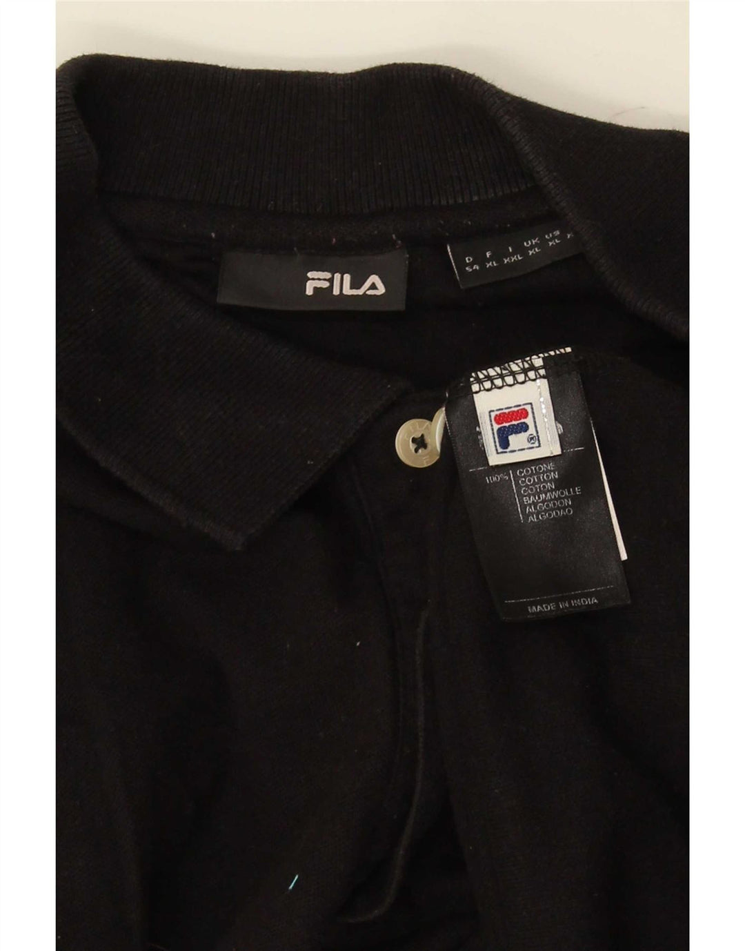 Ανδρικό πουκάμισο πόλο Fila XL Μαύρο βαμβακερό
