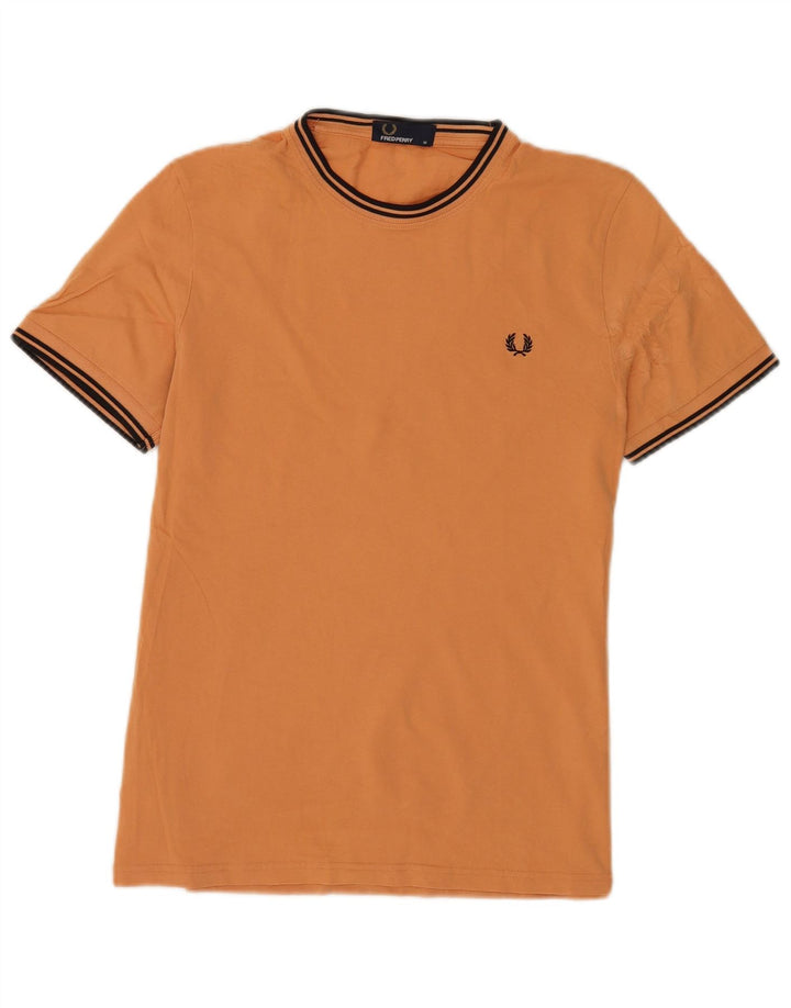 Fred Perry Ανδρικό T-Shirt Top Βαμβακερό μεσαίο πορτοκαλί ριγέ
