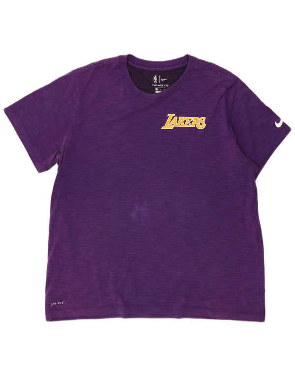 Ανδρικό μπλουζάκι Nike Lakers τοπ 2XL, βαμβακερό μωβ