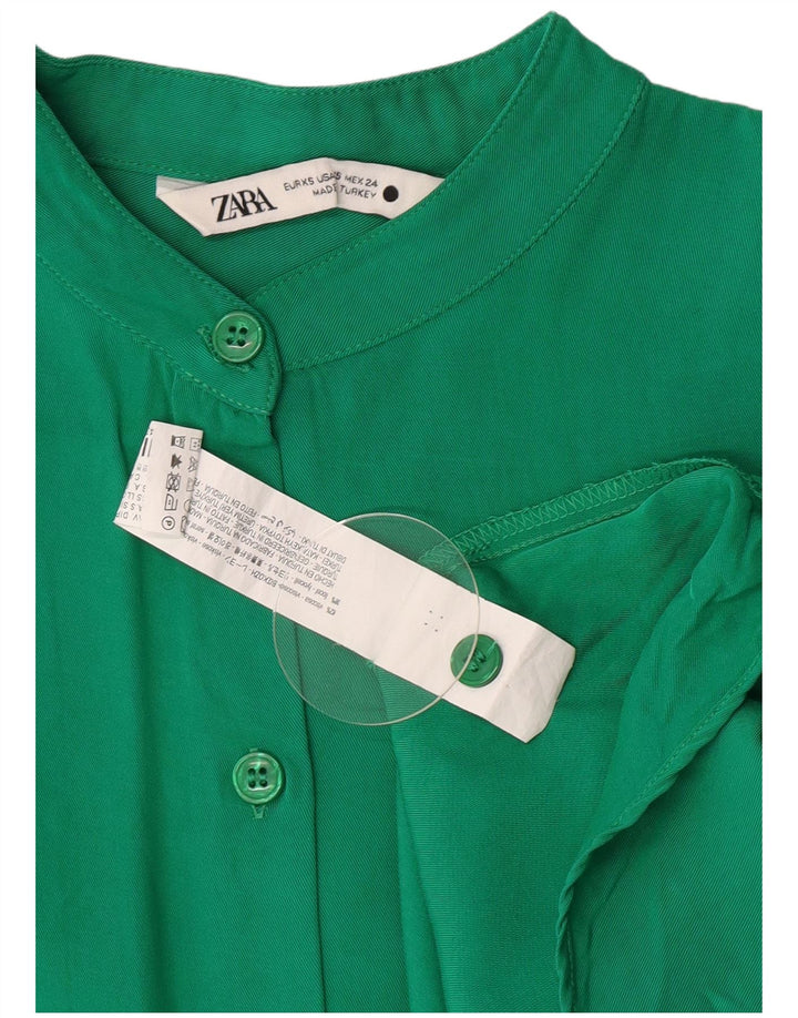 Zara Γυναικείο πουκάμισο Oversized UK 6 XS Green Viscose