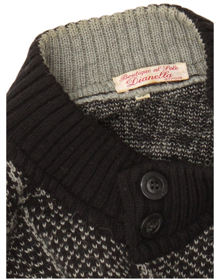 Ανδρική ζακέτα Vintage IT 52 Large Black Check Wool