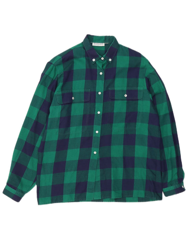 CACHAREL Womens Shirt UK 16 Large Green Gingham