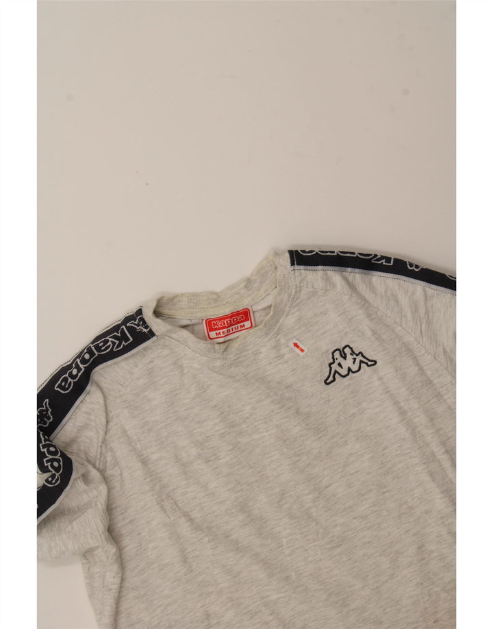KAPPA Womens Graphic Sweatshirt Jumper UK 14 Medium Grey Colourblock Vintage Kappa and Second-Hand Kappa from Messina Hembry 