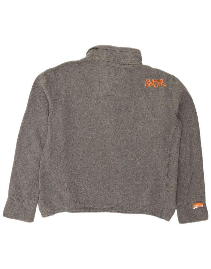 Ανδρικό φούτερ με λαιμόκοψη Superdry, μεσαίο γκρι βαμβακερό