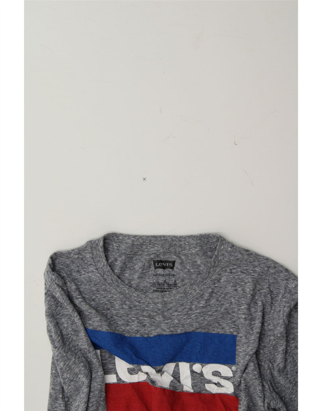 LEVI'S Boys Graphic Top Long Sleeve 12-13 Years Large Grey Cotton Vintage Levi's and Second-Hand Levi's from Messina Hembry 