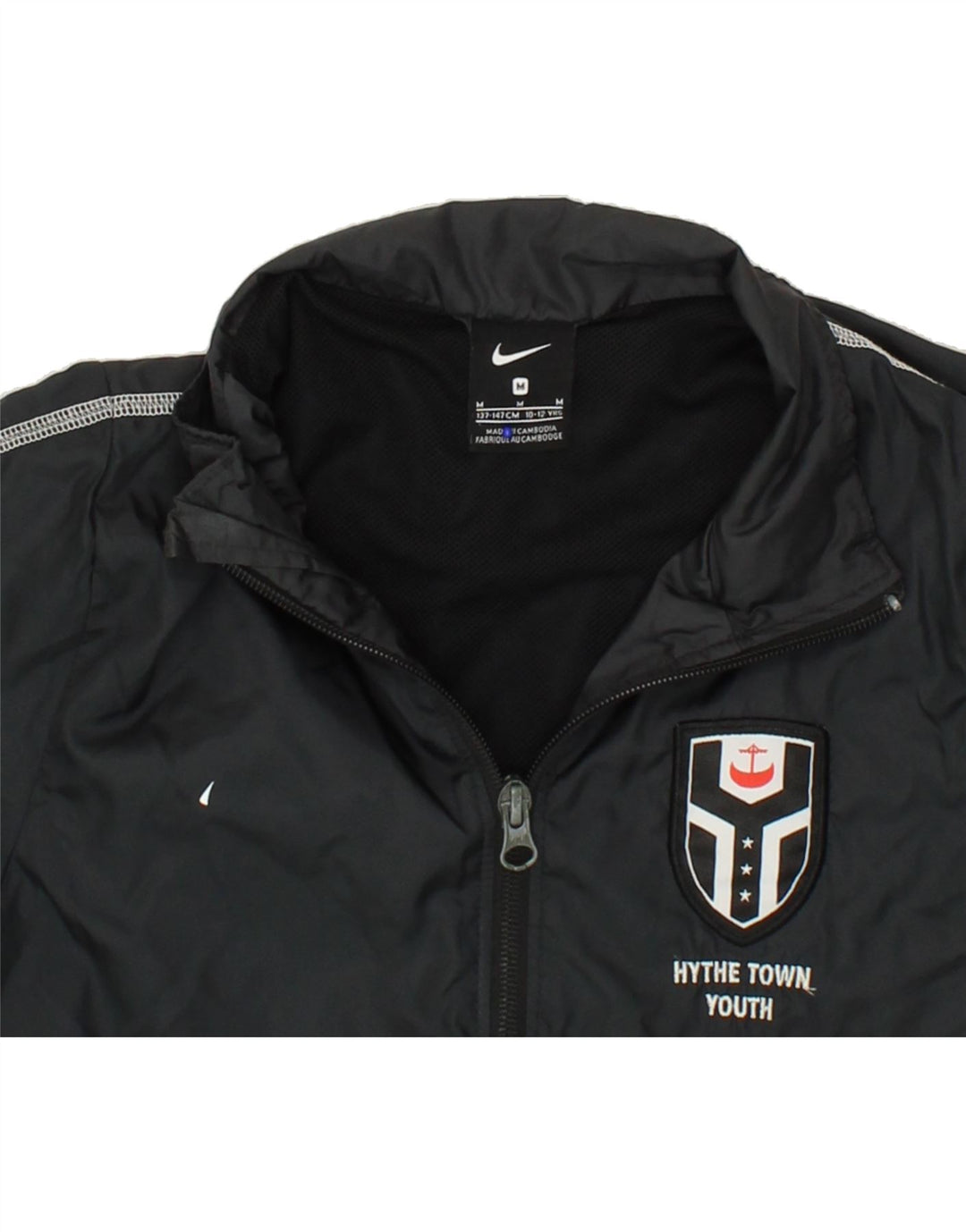 NIKE Boys Tracksuit Top Jacket 10-11 Years Medium Black Polyester Vintage Nike and Second-Hand Nike from Messina Hembry 