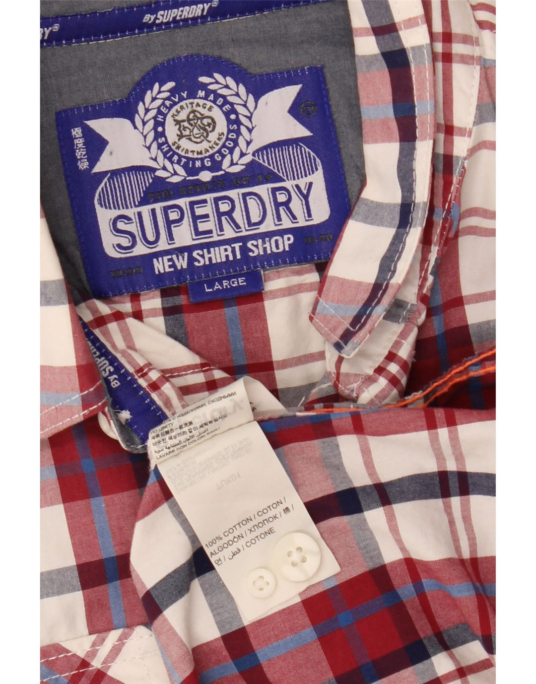 Ανδρικό πουκάμισο Superdry μεγάλο κόκκινο βαμβακερό