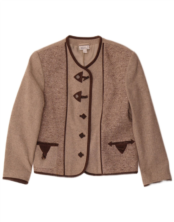 Meico Γυναικείο μπουφάν blazer UK 12 μεσαίου καφέ πολυεστέρας