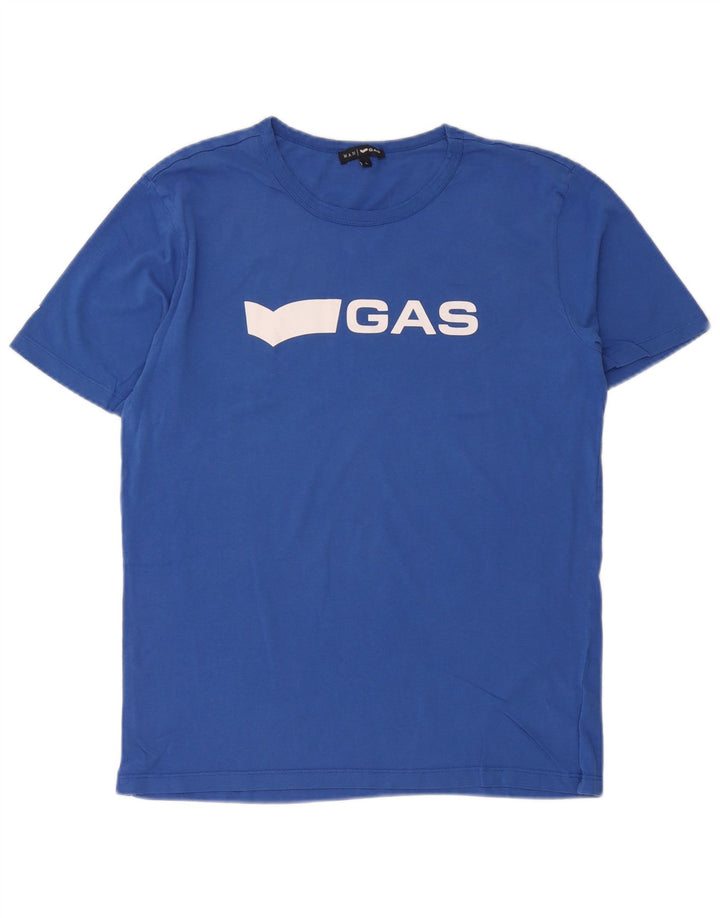 Ανδρικό γραφικό μπλουζάκι Gas Top μεγάλο μπλε βαμβακερό