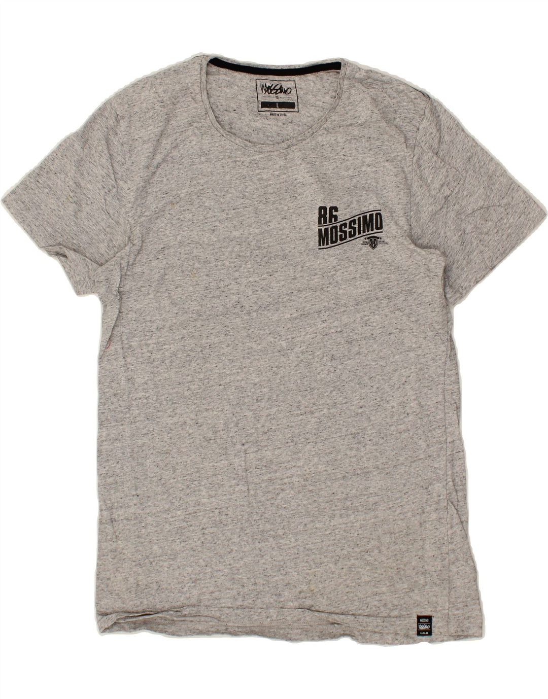 MOSSIMO Mens Graphic T-Shirt Top Large Grey Flecked Cotton Vintage Mossimo and Second-Hand Mossimo from Messina Hembry 