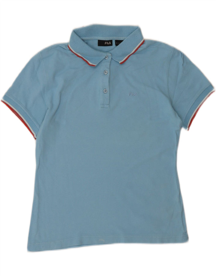 FILA Womens Polo Shirt UK 14 Large Blue Vintage Fila and Second-Hand Fila from Messina Hembry 