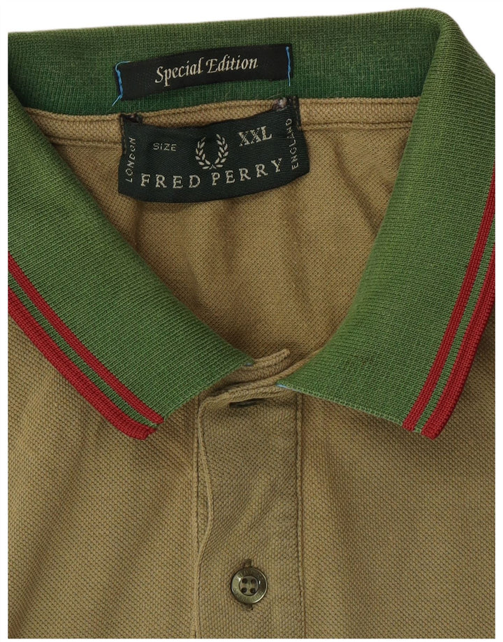FRED PERRY Μπλουζάκι πόλο για αγόρια 15-16 ετών 2XL Χακί