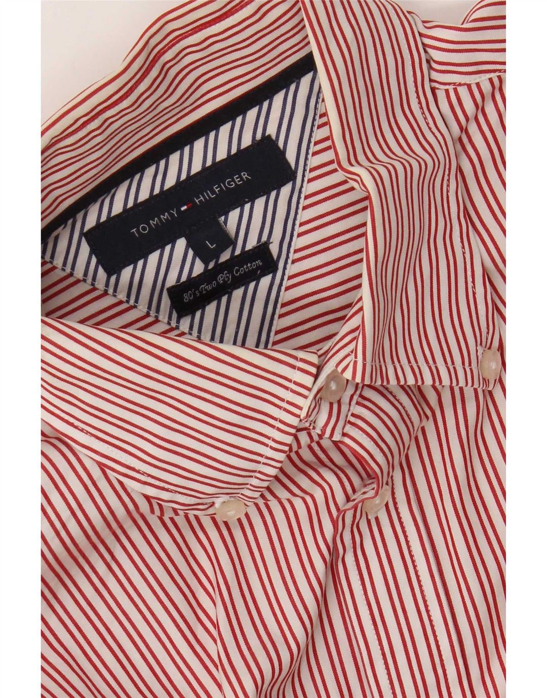 Ανδρικό πουκάμισο Tommy Hilfiger Μεγάλο κόκκινο ριγέ βαμβακερό