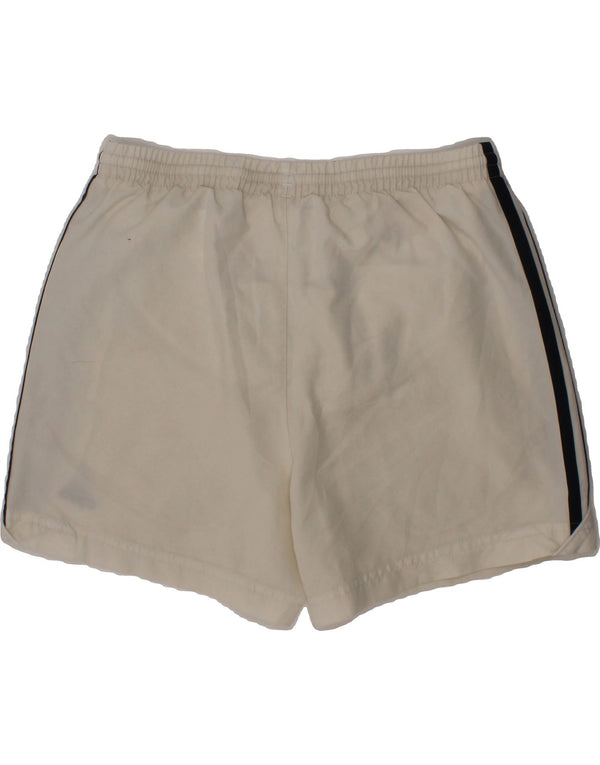 ADIDAS Boys Sport Shorts 9-10 Years Small White Colourblock Polyester