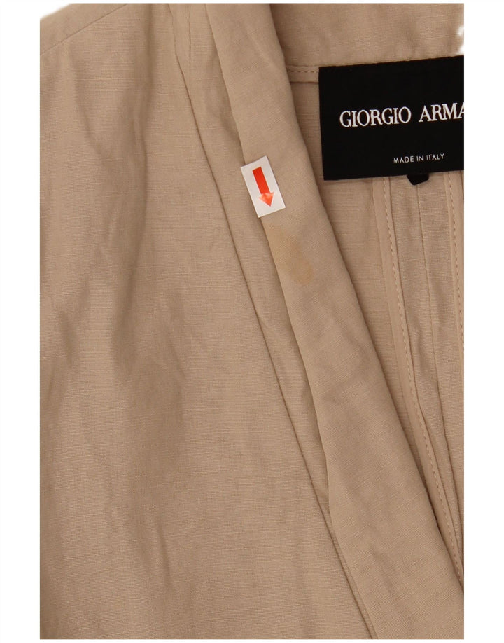 Armani Γυναικείο σακάκι με 1 κουμπί UK 10 Small Beige βαμβακερό