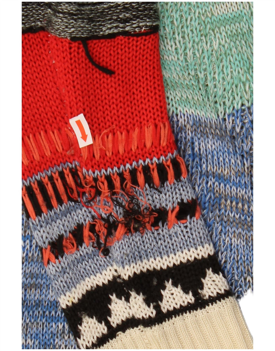 DESIGUAL Γυναικείο πουλόβερ ζακέτα UK 16 Μεγάλο πολύχρωμο συνονθύλευμα