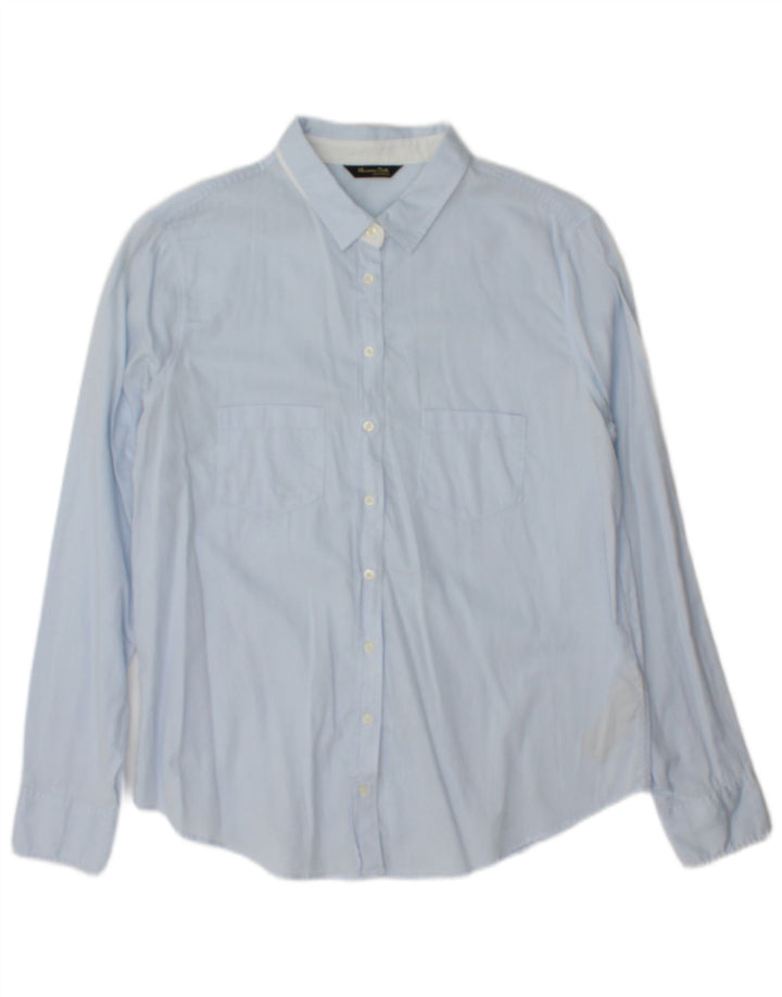 Γυναικείο πουκάμισο Massimo Dutti Νούμερο 42 Μεγάλο Βαμβακερό Μπλε Ριγκ