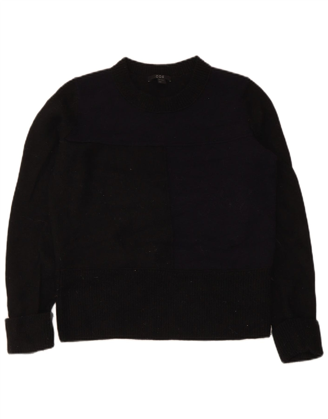 Γυναικείο πουλόβερ Cos Crew Neck Jumper UK 10 Small Black Wool