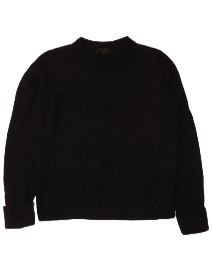 Γυναικείο πουλόβερ Cos Crew Neck Jumper UK 10 Small Black Wool