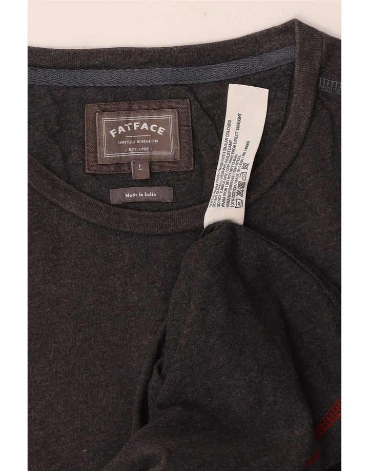 Ανδρικό T-Shirt Fat Face Top μεγάλο γκρι βαμβακερό