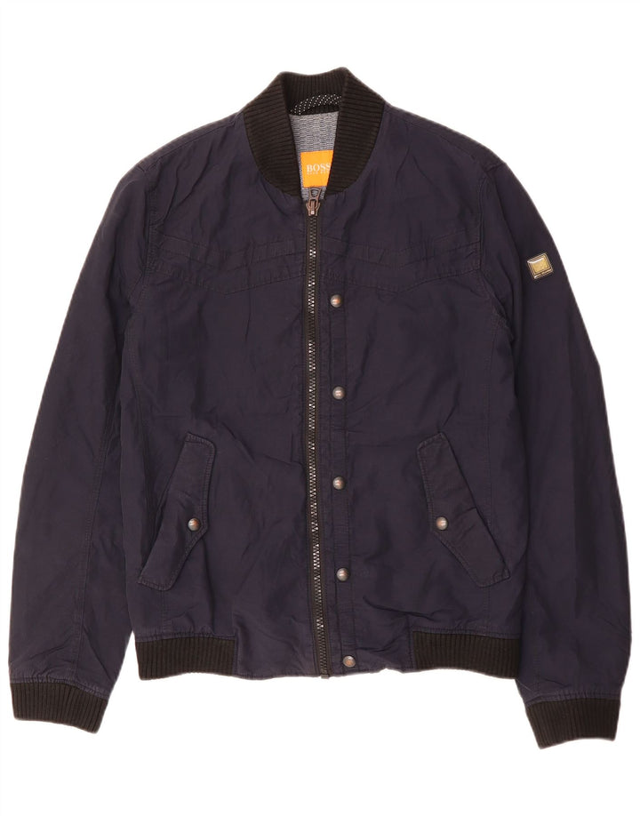 Ανδρικό μπουφάν Hugo Boss Bomber EU 46 Small Navy Blue Cotton