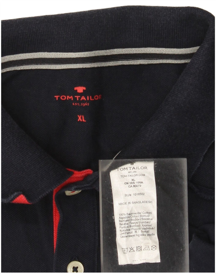Ανδρικό μπλουζάκι πόλο Tom Tailor XL Navy Blue Cotton