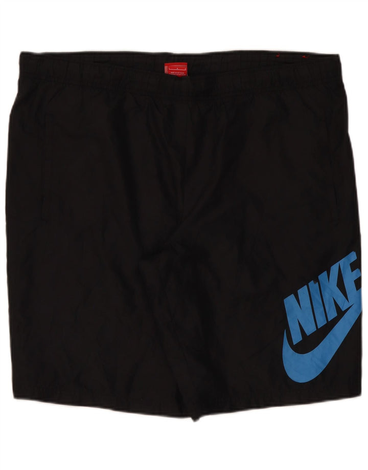 Ανδρικό γραφικό αθλητικό σορτς Nike μεγάλο μαύρο πολυεστέρα