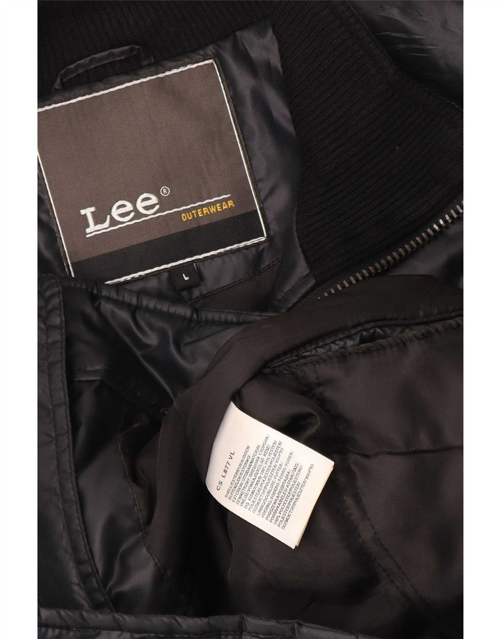 Lee Ανδρικό μπουφάν UK 40 Large Black Polyester