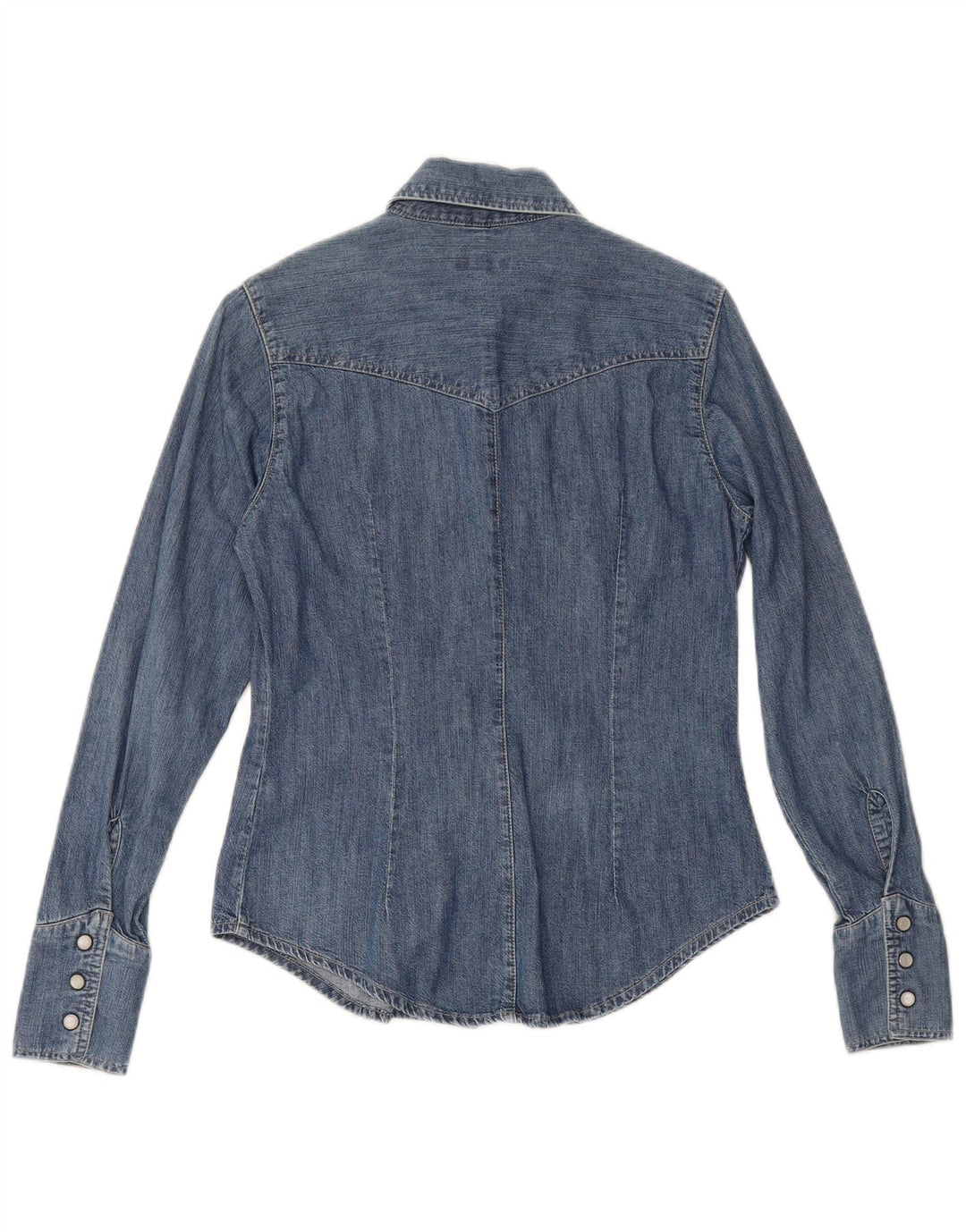 CARRERA Γυναικείο Τζιν Πουκάμισο UK 10 Μικρό Μπλε Βαμβακερό