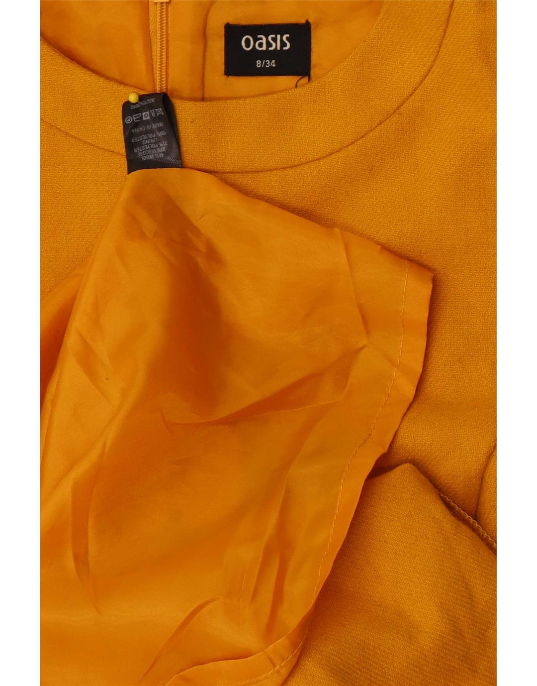 Γυναικείο αμάνικο φόρεμα Oasis UK 8 Small Yellow Wool