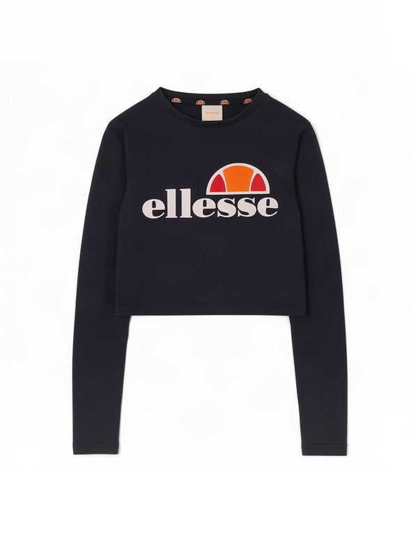 Ellesse Γυναικείο τοπ μακρυμάνικο UK 8 Small Navy Blue Colorblock