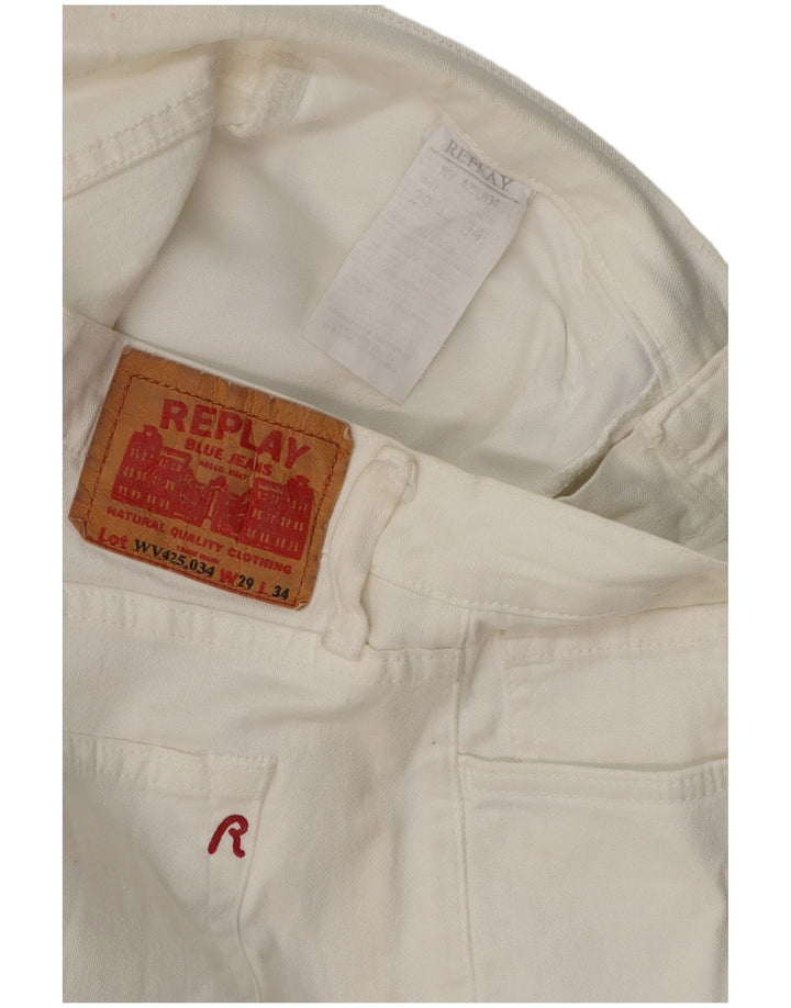 REPLAY Γυναικείο Bootcut Jeans W29 L30 Λευκό