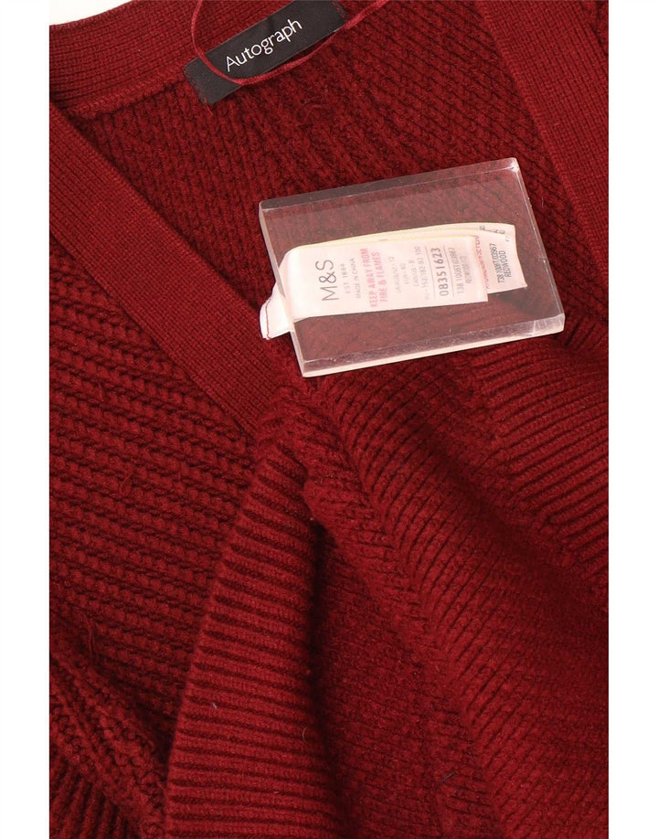 Marks & Spencer Γυναικείο πουλόβερ ζακέτα Autograph UK 12 μεσαίο κόκκινο βισκόζη
