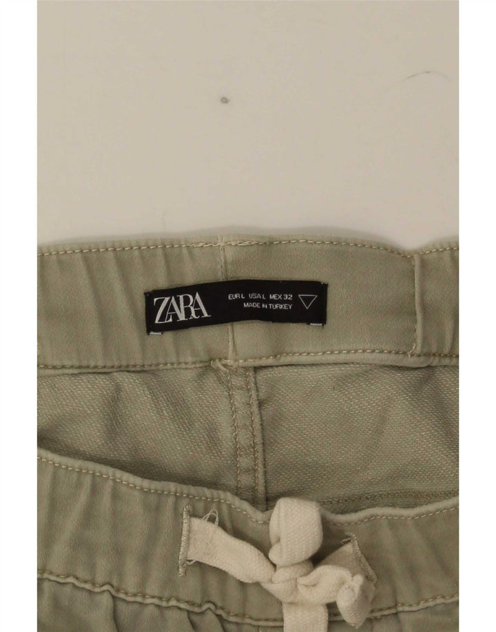 Zara Ανδρικό Σορτς Chino Large W32 Χακί